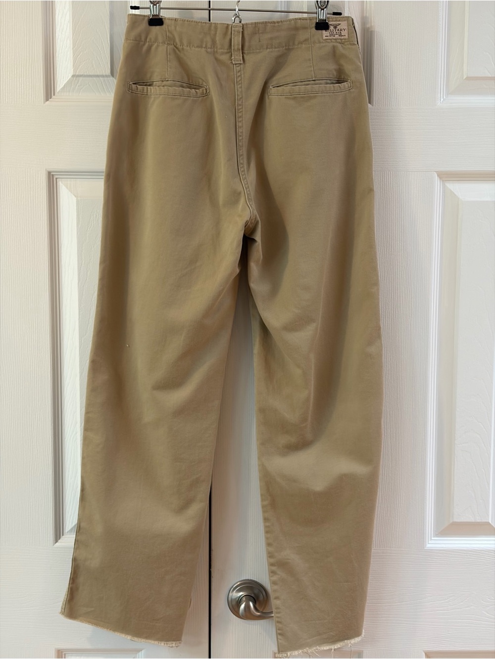 Reformation Khaki Raw Hem Military Vat Dye Flat Front Pants Size S - Picture 7 of 11